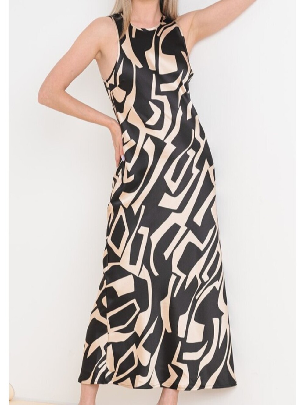 HOUSE OF HARLOW black cream sleeveless maxi dress sz XS